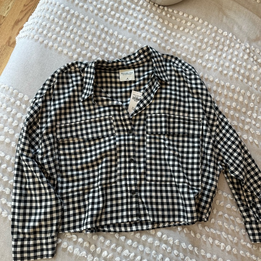 Abercrombie cropped flannel NWT